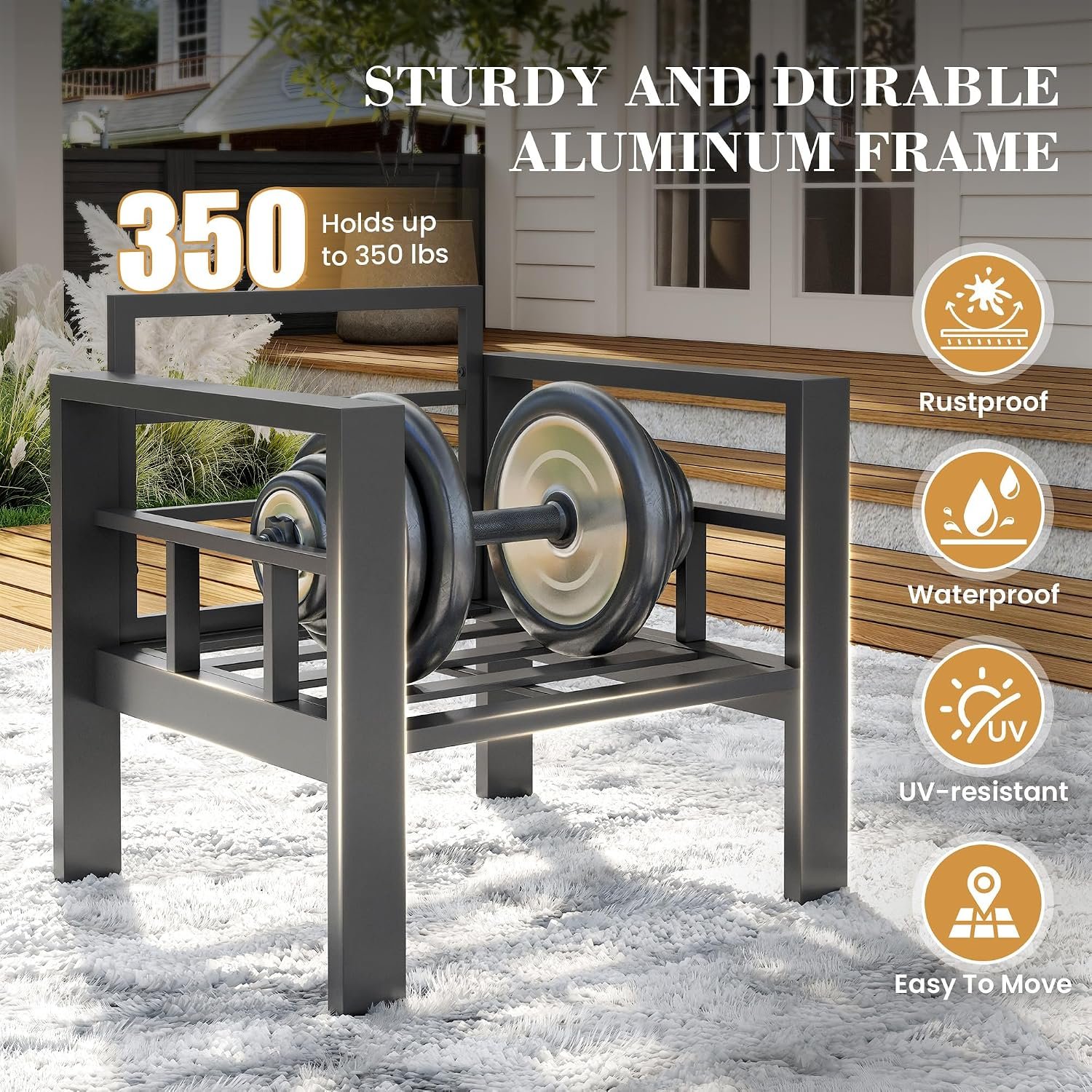 7-Piece Aluminum Outdoor Patio Sectional Sofa Furniture Set - Image 3