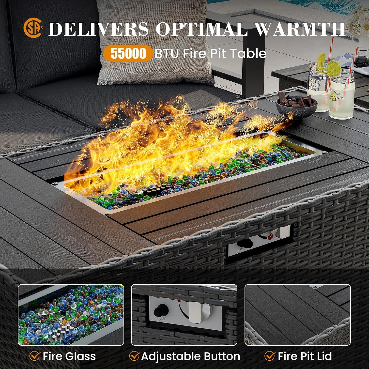 7-Piece Aluminum Outdoor Patio Sectional Sofa Furniture Set - Image 4