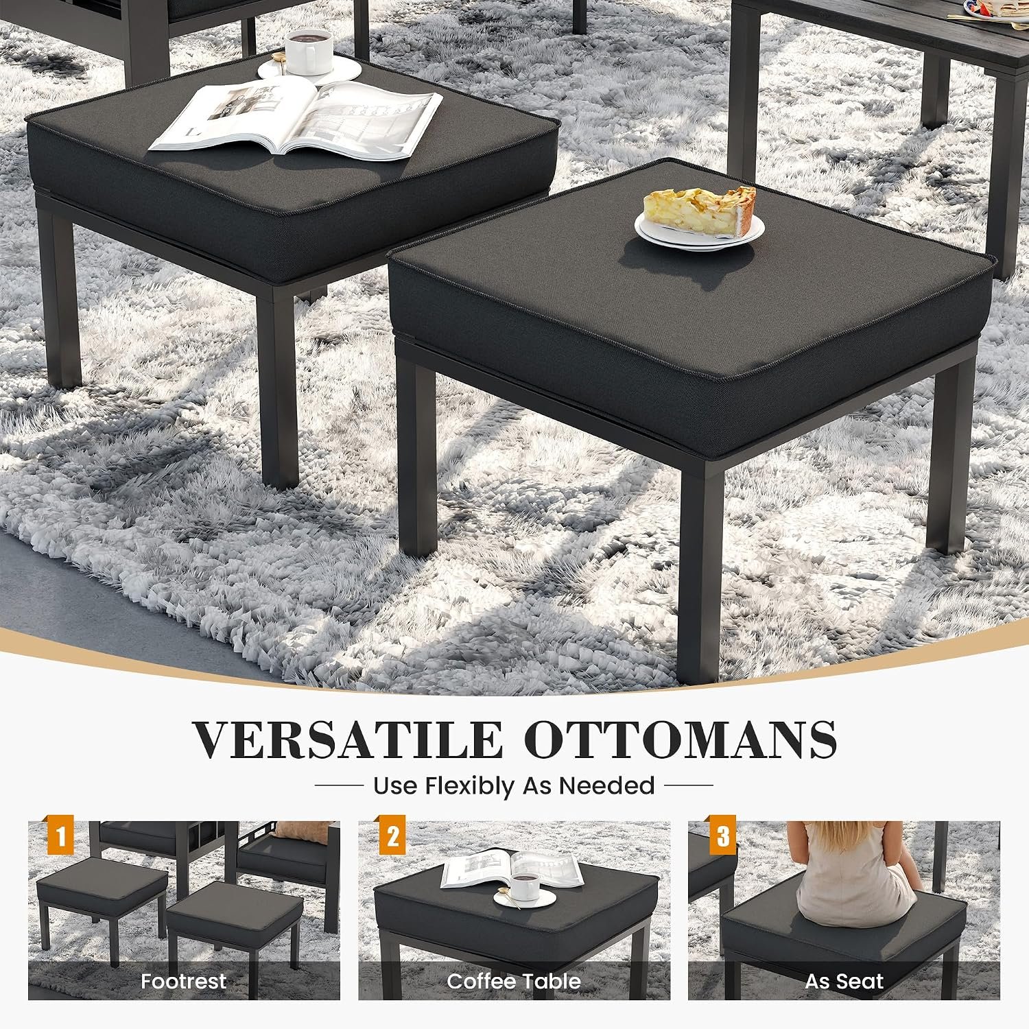 7-Piece Aluminum Outdoor Patio Sectional Sofa Furniture Set - Image 5