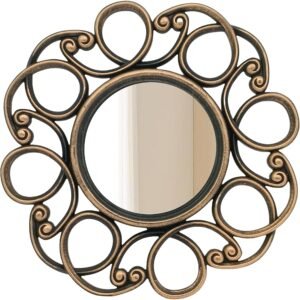Set of 3 Vintage Round Wall Mirrors with Antique Gold Decorative Frames
