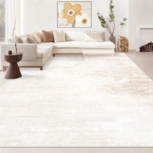 10 x 14 Ft Beige Modern Abstract Washable Area Rug, Soft Non-Slip Carpet for Living Room and Bedroom