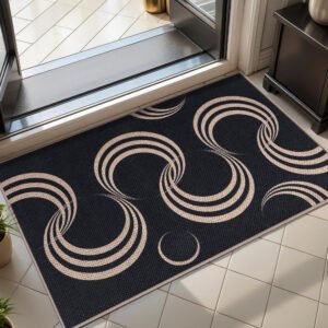 2 x 3 Ft Jute-Style Washable Non-Slip Indoor Entryway Rug and Door Mat