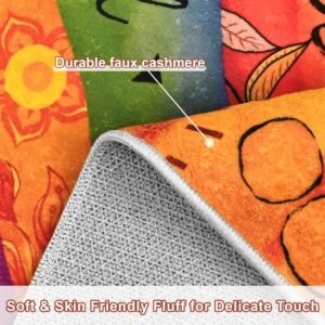 2x3 Sun Design Entryway Rug, Soft Faux Cashmere Washable Indoor Mat with Non-Slip Backing